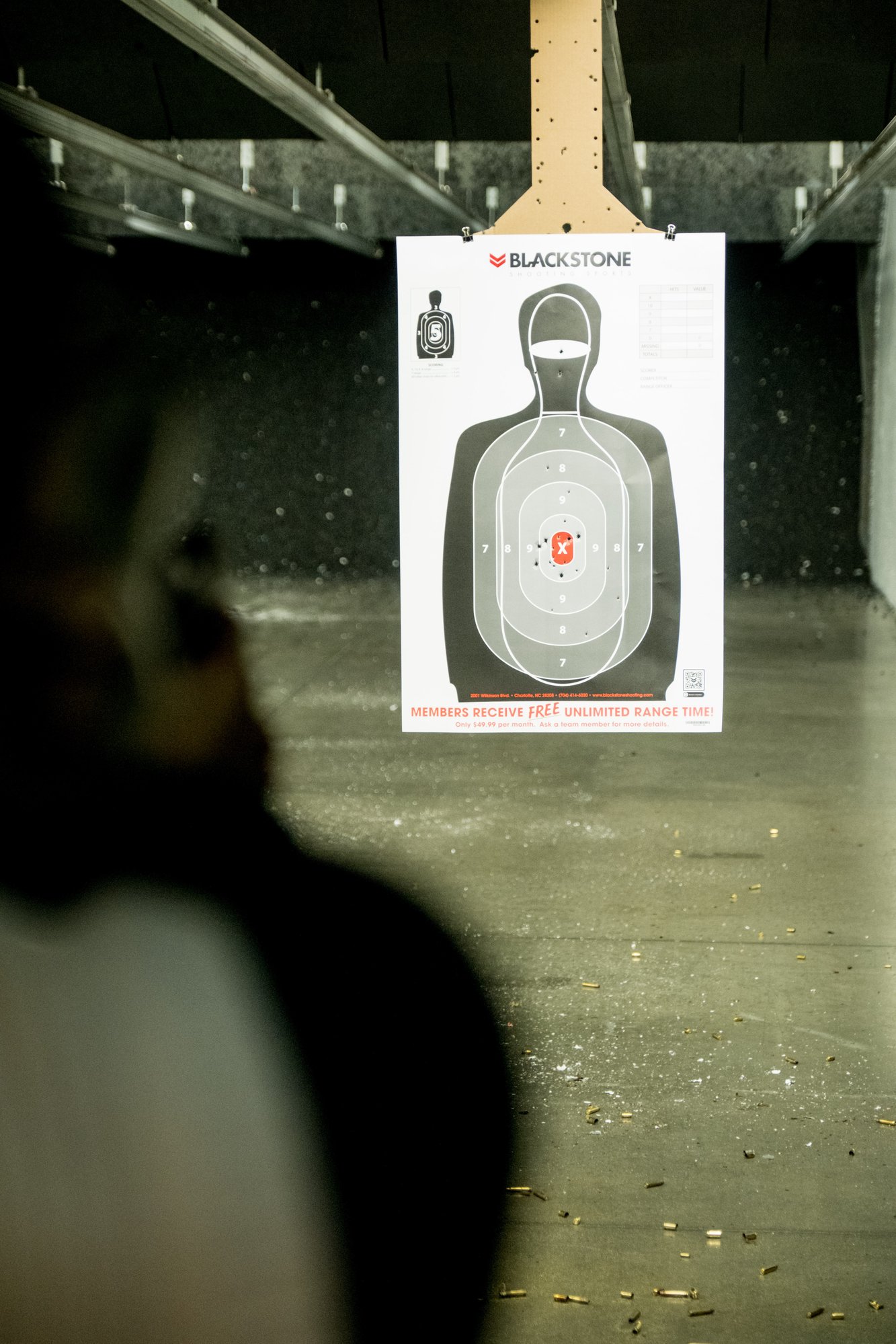 Handgun shooting at the range